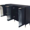 Accent Cabinet Lacquered Wooden Cabinet With 4 Glass Doors Sideboard Buffet Server Cabinet Storage Cabinet, For Living Room, Entryway, Hallway, Office, Kitchen And Dining Room - Black - Image 10
