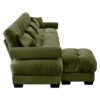 Modern Velvet L Shaped Sectional Cloud Sofa Convertible Deep 4 Seater Modular Couch & Bolstered Armrests - Olive Green - Image 13