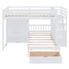 Full Over Twin Bunk Bed With Wardrobe, Drawers - White - Image 5