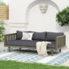 Claremont - 3 Seater Daybed With Slat Paneling And Water Resistant Cushions - Gray - Image 2