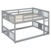 Full Over Full Classic Bunk Bed With Ladder - Gray - Image 7