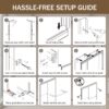Double Sliding Shower Door, Semi Frameless Bypass Bathroom Sliding Door With 1 / 4" (6Mm) Tempered Glass For Walk In Shower - Matte Black - Image 9