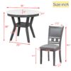 5 Piece Dining Round Table Set With One Faux Marble Top Dining Table And Four Pu-Leather Chairs - Gray - Image 9