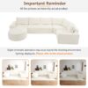 Oversized Modular Sofa Cloud Sectional Sofa Set Upholstered Couches U - Shaped Sofa With Deep Seat For Living Room - Beige - Image 8
