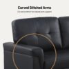 Lexi - Vegan Leather Modern Reversible Sleeper Sectional Sofa With Storage Chaise - Black - Image 18