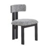 Mid Century 5 Piece Dining Set With Upholstered Metal Leg Chairs And Solid Wood Top Table - Black / White / Natural - Image 7