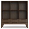 Harper - Low 6 Cube Storage With Drawers - Walnut Brown - Image 4