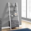 Bookshelf, Bookcase, Etagere, Ladder, 4 Tier, For Office, Contemporary & Modern - Gray - Image 4