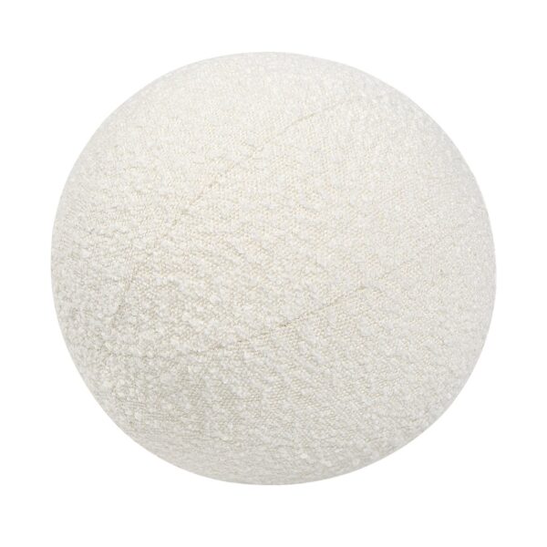 Luna - Round Sphere Accent Ball Throw Pillow - Ivory White