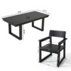 5 Piece Outdoor Dining Set For 4, Patio Table With Umbrella Hole And 4 Armrest Chairs For Backyard - Black - Image 3