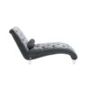 Velvet Chaise Lounge Indoor, Button Tufted Upholstered Chaise Lounge Chair With Pillow - Silver - Image 13