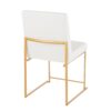 Fuji - Contemporary, High Back Dining Chair (Set of 2) - Gold / White - Image 4