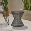 Nevada - Outdoor Side Table With Breezy Mesh Look - Matte Black - Image 2