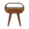 Circular Open Bedside Table - Chestnut - Image 12