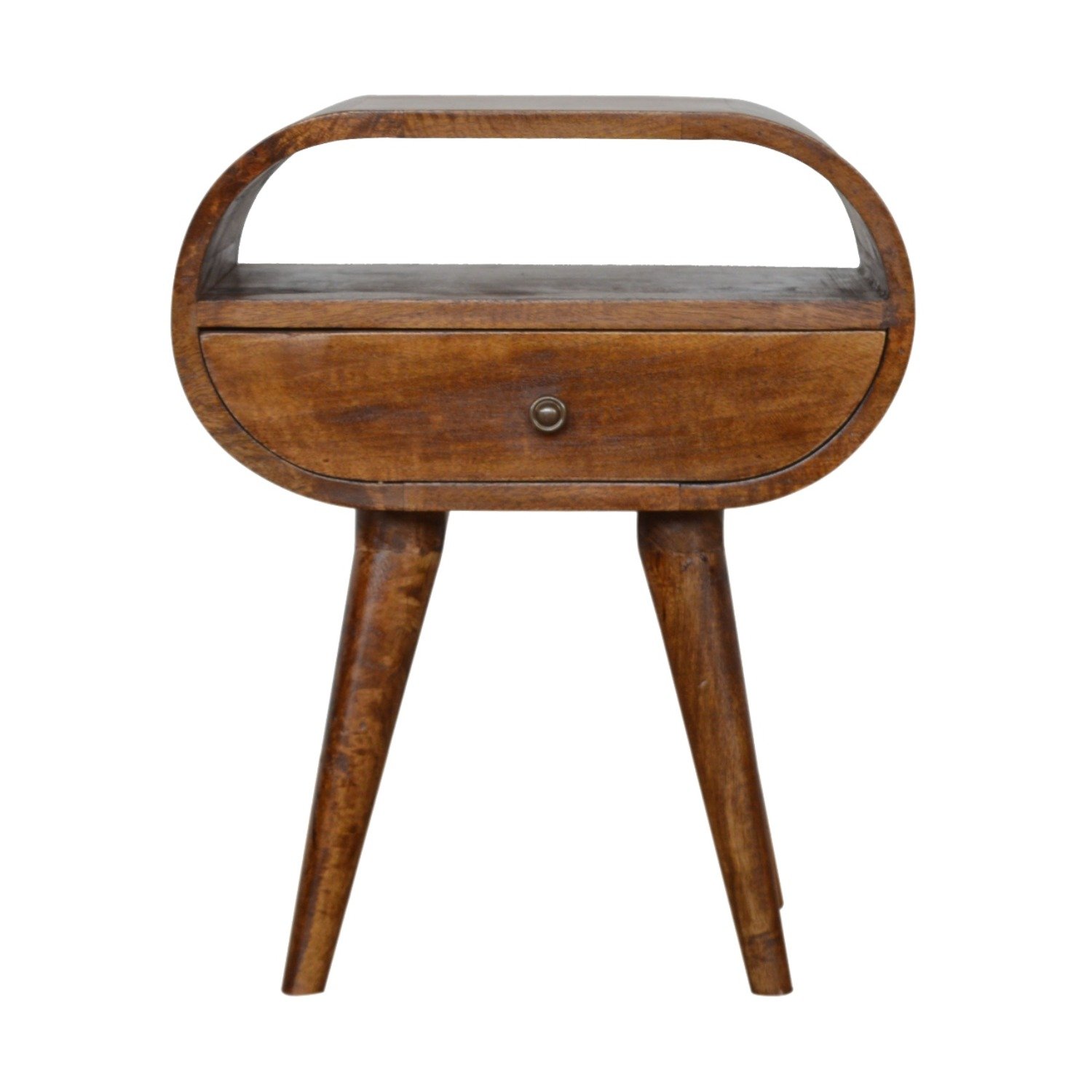 Circular Open Bedside Table - Chestnut - Image 12