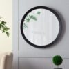 Transitional Decor Style Mango Wood Wall Mirror Wall Decor With Frame Of Solid Mango Wood For Bathroom, Entryway Console Lean Against Wall - Black - Image 7