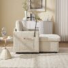 Multifunctional Lazy Person Sofa Recliner With Storage, Cell Phone Bracket Chenille - Beige - Image 12