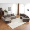 Oversized Modular Sofa Cloud Sectional Sofa Set Upholstered Couches U - Shaped Sofa With Deep Seat For Living Room - Brown - Image 15