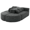 Boneless - Couch Modular Sectional Sofa With Deep Seating, Curved Design - Black - Image 15