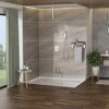 Modern Dual Shower Head System With 16" Ceiling Mount, Stainless Steel And Brass - Chrome - Image 4
