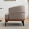 Modern Two-Tone Barrel Chair, Upholstered Round Armchair For Living Room Bedroom Reading Room - Burnt Orange - Image 6