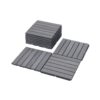 10 Piece Interlocking Deck Tiles Striped Pattern, Square Acacia Hardwood Outdoor Flooring For Patio, Bancony, Pool Side - Light Gray - Image 16
