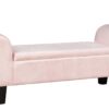 Mila - Velvet Ottoman Bench With Storage - Pink - Image 7