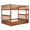 Full Over Full Bunk Bed With Ladders And 2 Storage Drawers - Walnut - Image 4
