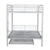 Full Over Full Metal Bunk Bed With Trundle - Silver - Image 3