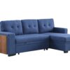 3 Piece Upholstered Sleeper Sofa - Blue - Image 19