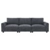 Sectional With Bluetooth Speaker Comfy Cloud Couch Set With Drop Down Table Cup Holders, USB Charger Storage Armrest Wide Seat Sofa - Dark Gray - Image 23