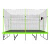 10Ft By 17Ft Rectangule Trampoline With Powder-Coated Galvanized Steel Tubes With Basketball Hoop System Advanced Ladder - Green - Image 8