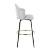 Ahoy - Contemporary Fixed Height Bar Stool Round Gold Footrest (Set of 2) - Light Gray / Black - Image 3