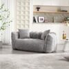 Soft Beanbag Chair With High Resilience Foam Core For Two People - Gray - Image 14