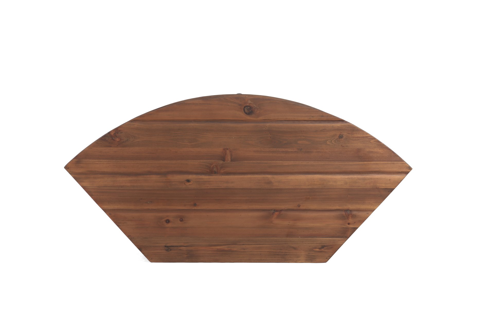 Fan Shape Reclaimed Wood Corner Media Table For Living Room Wise Use Your Space - Natural - Image 7