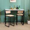 Bar Stools (Set of 2) Paper Rope Weave Dining Chairs With Back Hand Weave Stools For Kichen Island, Bar & Counter - Honey - Image 6
