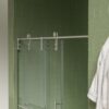 Frameless Shower Door, Sliding Shower Door, Premium 5 / 16" (8 Mm) Thick Tempered Glass Shower Enclosure With Towel Bar, Double Side Easy Clean Coat, Finished With Buffer - Brushed Nickel - Image 13