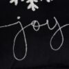 Velvet Pillow With Embroidered Joy And Frosty Snowflake, For Christmas Halloween Holiday Decor (Set of 2) - Black White - Image 6