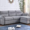 Ashton - Velvet Fabric Reversible Sleeper Sectional Sofa Chaise - Gray - Image 15