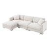 Modern Cloud Sectional Sofa L Shaped Luxury Couch Set With 2 Free Pillows 4 Seat With Oversized Chaise - Minsk Gray - Image 3