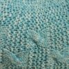 Deon - Knitted Pet Yarn Round Pouf With Classic Cable Knit Design - Aqua - Image 8