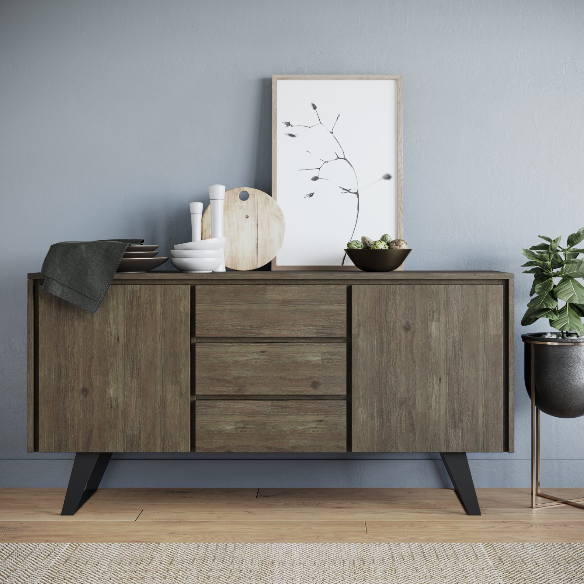 Lowry - Sideboard Buffet - Distressed Gray - Image 4