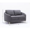 Yuina - Linen Loveseat - Gray - Image 8
