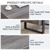 Rustic Wood Grain Coffee Table With Black Metal Legs Elegant Natural Wood Tones - Gray - Image 7