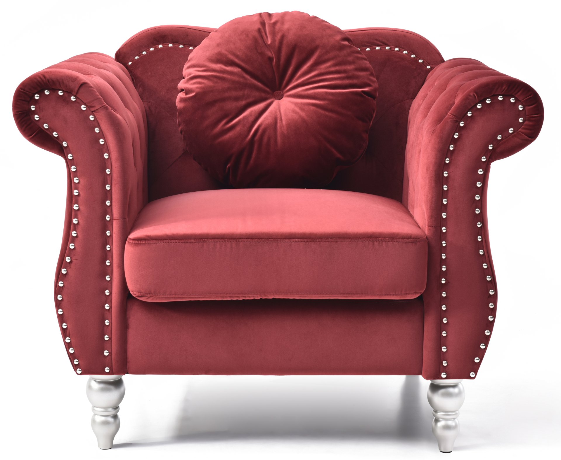 Chic Transitional Chair - Burgundy - Image 4