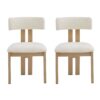 Modern Upholstered Armless Dining Chairs With Metal Legs (Set of 2) - Beige - Image 7