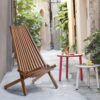 Folding Wood Chair, Portable Solid Wood Seating For Indoor Or Outdoor Use - Natural - Image 2