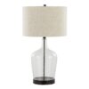 Botella - Contemporary Table Lamp Built In USB Port (Set of 2) - Clear / Oil Bronze / Natural - Image 2