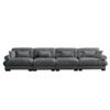 Super Comfort Oversized Modular Velvet Sectional Sofa Couch With Movable Ottoman - Gray - Image 7