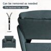 Convertible Pull Out Sofa Bed, 3 In 1 Convertible Sleeper Chair Adjustable Backrest With Thicked Cushions, Multi - Functional Linen Armchair For Living Room, Bedroom, Apartment, Office - Gray - Image 9